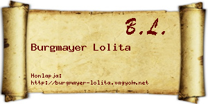 Burgmayer Lolita névjegykártya